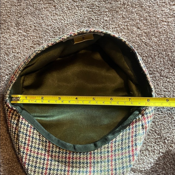 EWM Pure Classic Vintage Herringbone Wool Tweed Plaid Newsboy Hat Medium - Picture 10 of 14